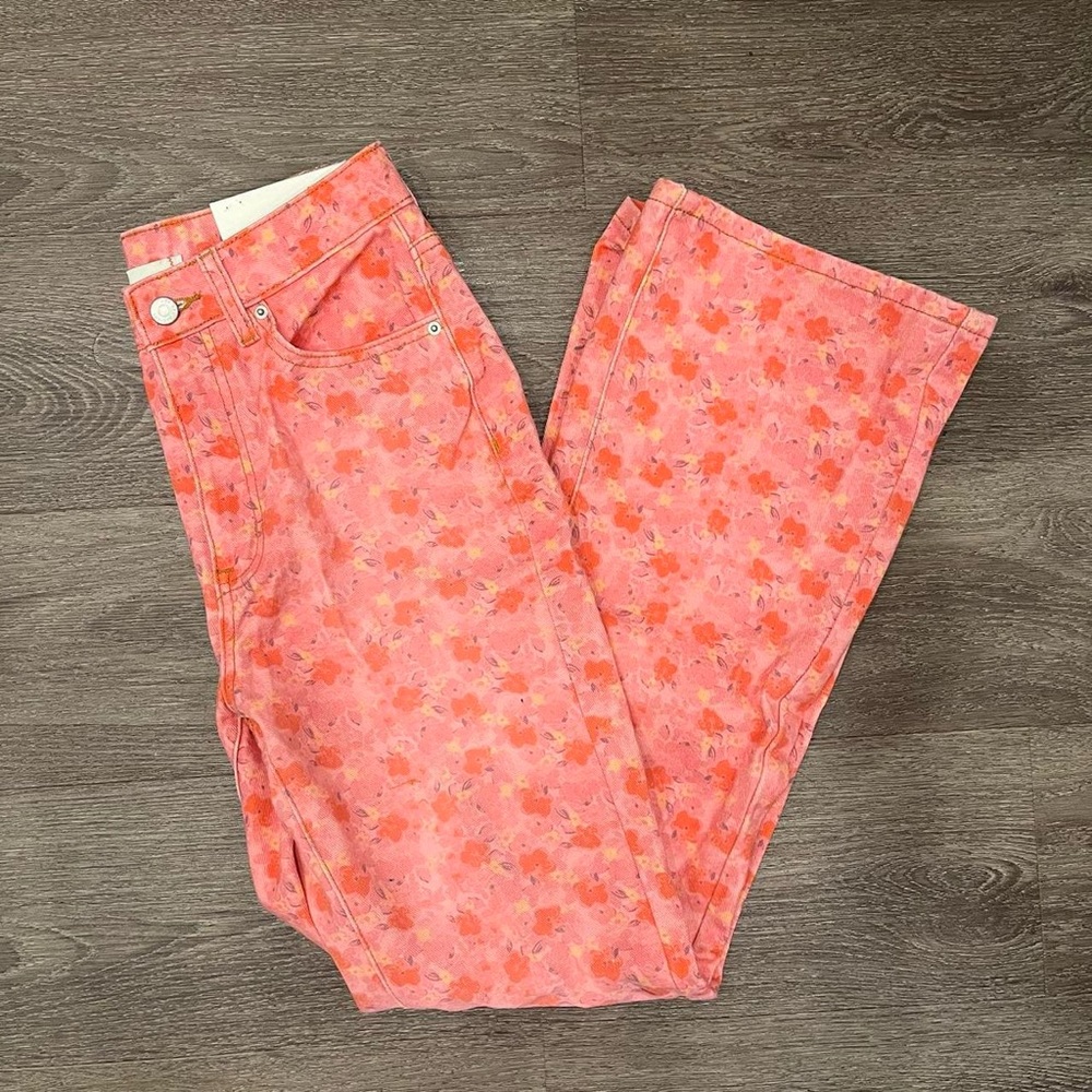 Pink Floral Jeans - Urban Outfitters